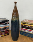 Skinny Brown and Blue Ceramic Vase with Narrow Neck, SKU , image 4