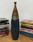 Skinny Brown and Blue Ceramic Vase with Narrow Neck, SKU , image 5