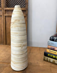 Skinny Ceramic Prem Vase with Beige & Brown Swirl Design - FEA Home
