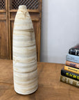 Skinny Ceramic Prem Vase with Beige & Brown Swirl Design - FEA Home