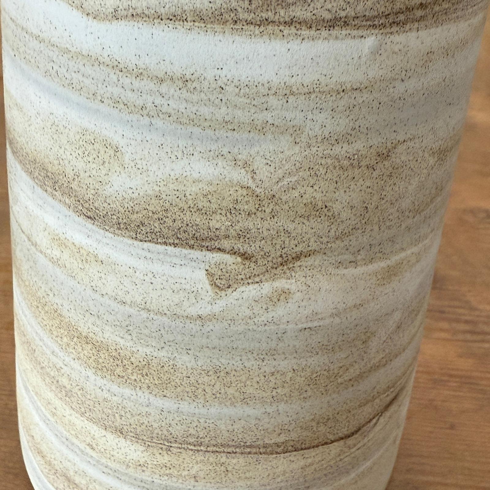 Skinny Ceramic Prem Vase with Beige &amp; Brown Swirl Design - FEA Home