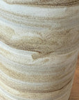 Skinny Ceramic Prem Vase with Beige & Brown Swirl Design - FEA Home