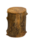 Skinny Golden Brown Reclaimed Tree Trunk Side Pedestal Table - FEA Home