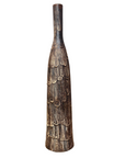 Slim Bottle Shaped Textured Brown & White Ceramic Vase, SKU , image 1