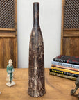Slim Bottle Shaped Textured Brown & White Ceramic Vase, SKU , image 5