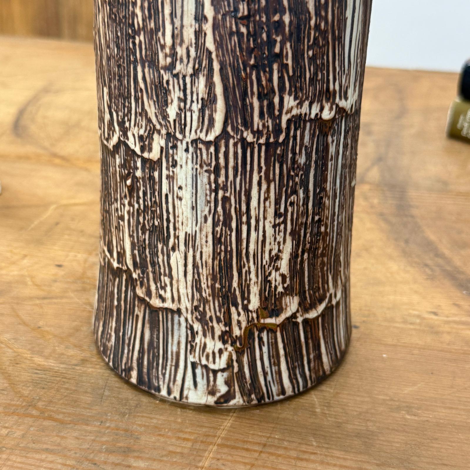 Slim Bottle Shaped Textured Brown &amp; White Ceramic Vase, SKU , image 7