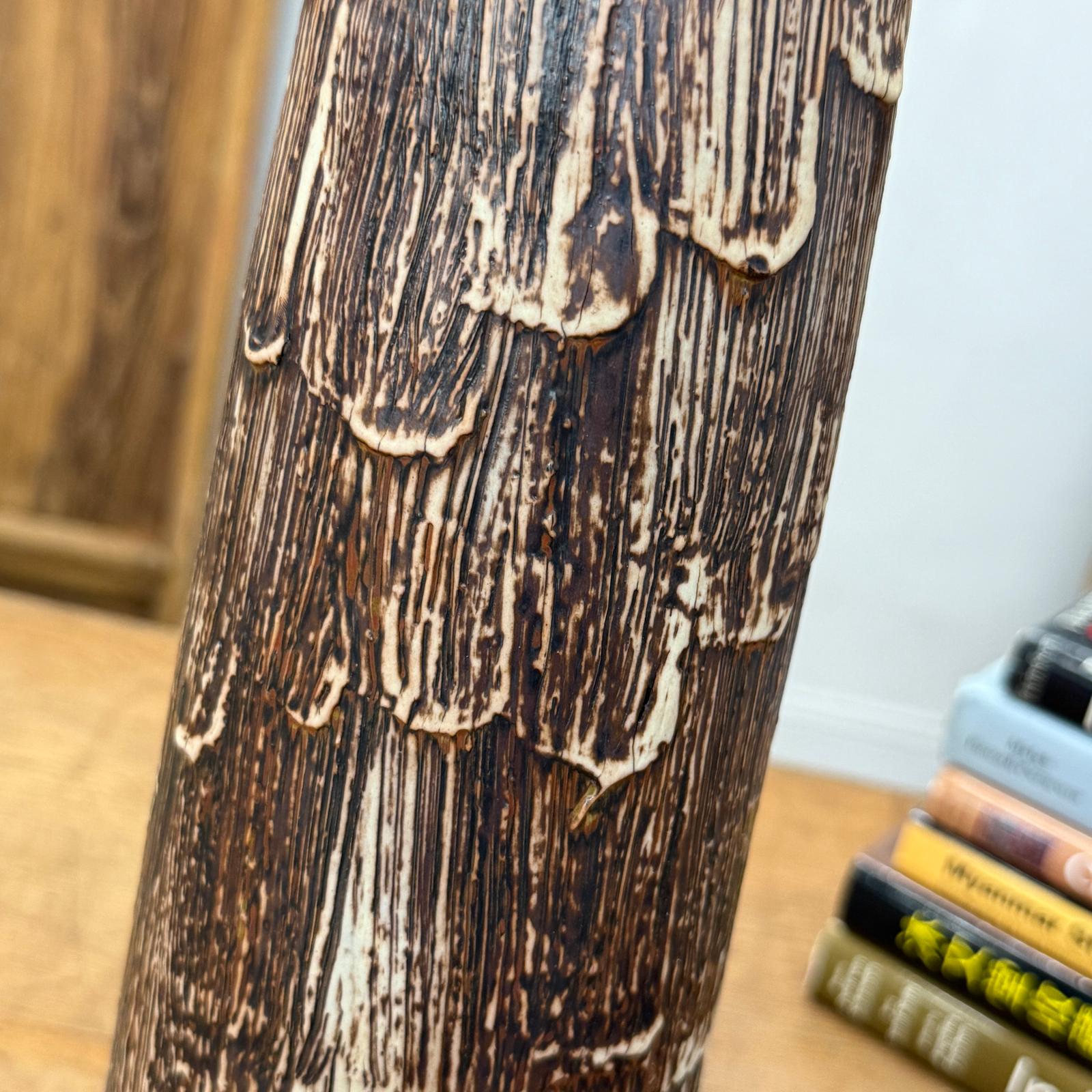 Slim Bottle Shaped Textured Brown &amp; White Ceramic Vase, SKU , image 8