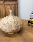 Small and Round Textured Sand and Cream Prem Vase - FEA Home