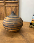 Small Black and Orange Canyon Drift Round Prem Vase, SKU , image 5