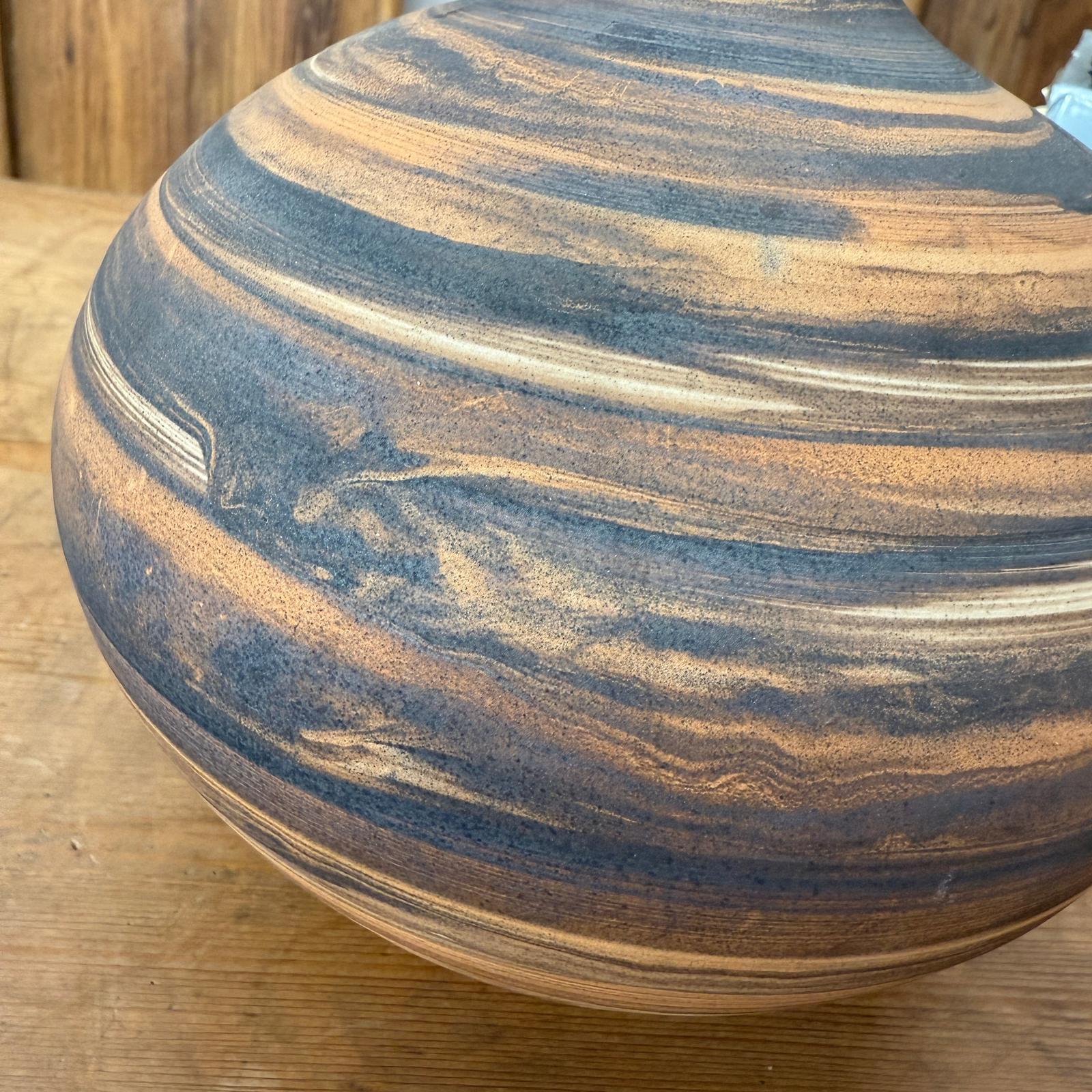 Small Black and Orange Canyon Drift Round Prem Vase, SKU , image 6