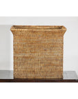 Square Country Style Vintage Rattan Storage Box with Side Handles