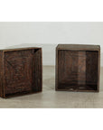 Square Dark Brown Rattan Vintage Basket with Removable Lid - image 12