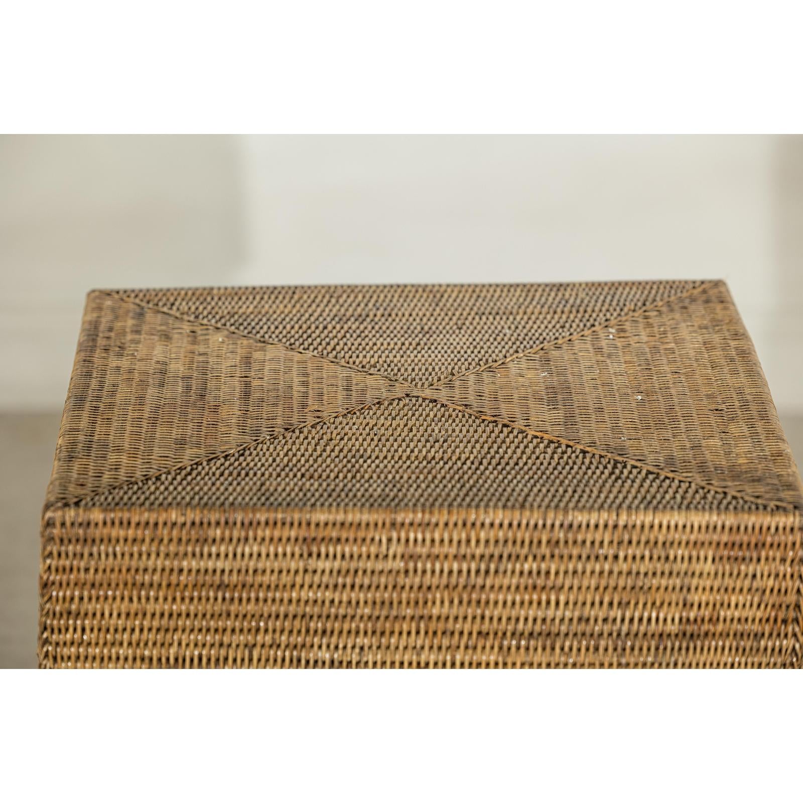 Square Handwoven Rattan Basket with Removable Lid - image 10