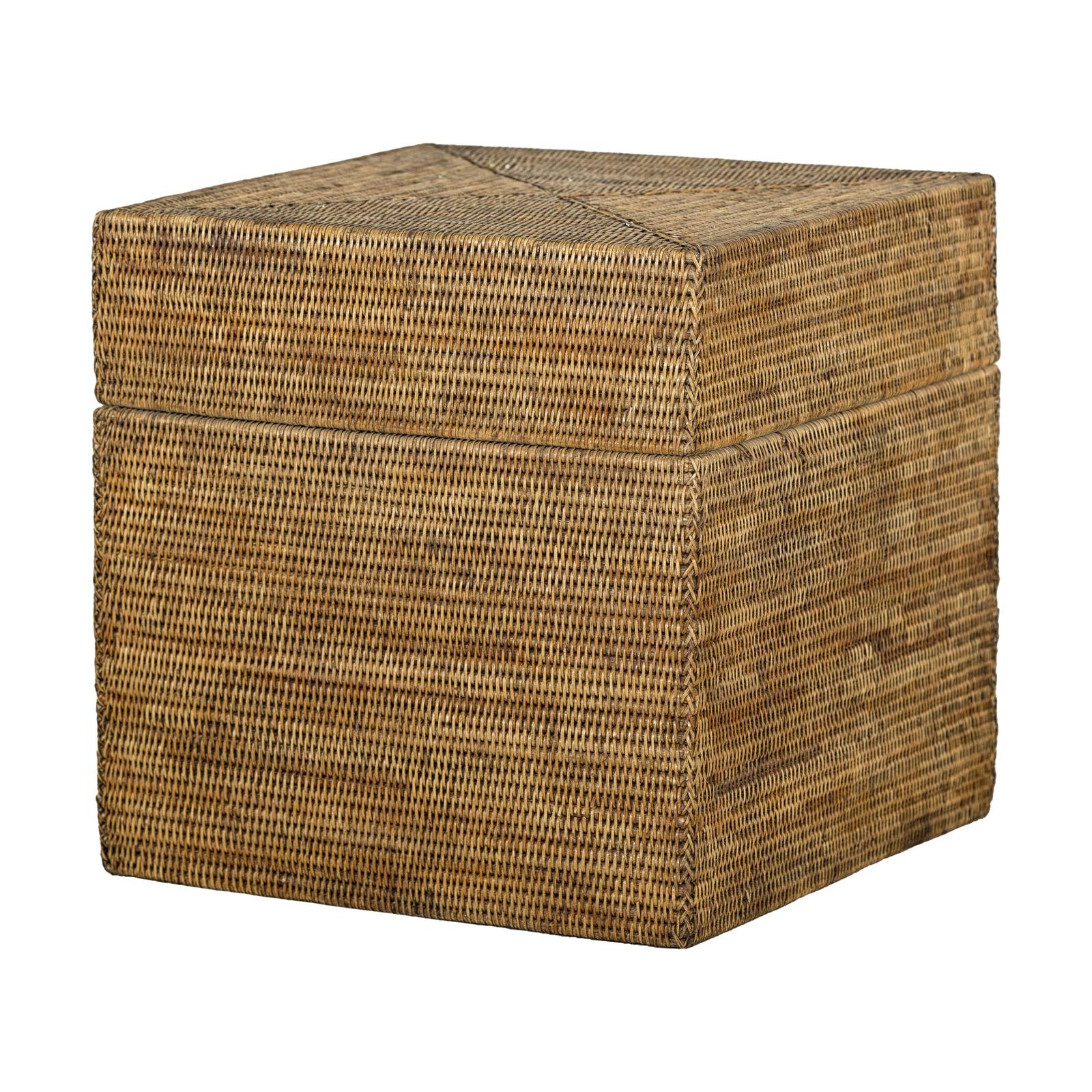 Square Handwoven Rattan Basket with Removable Lid - image 12