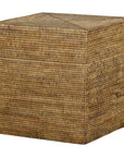Square Handwoven Rattan Basket with Removable Lid - image 1