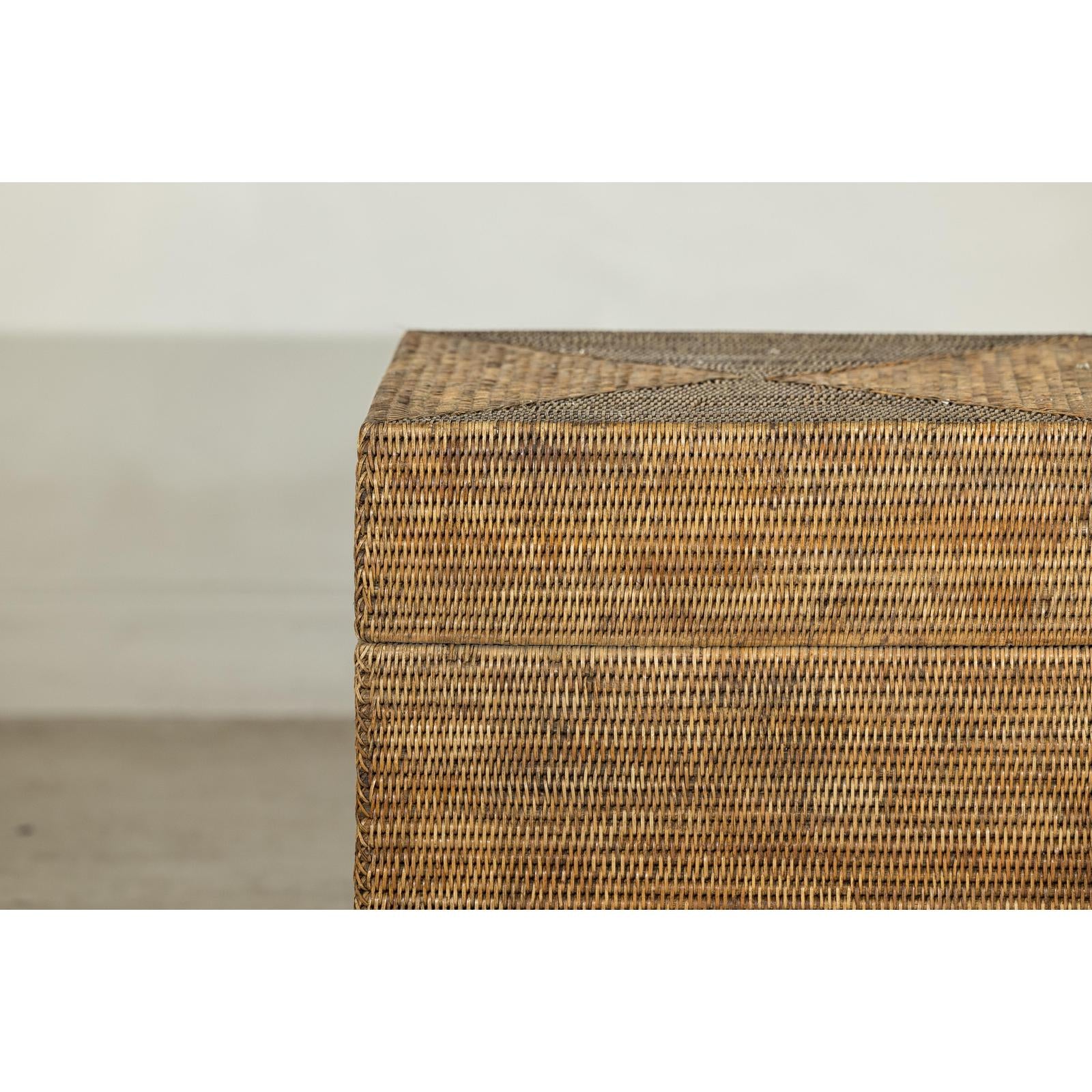 Square Handwoven Rattan Basket with Removable Lid - image 5
