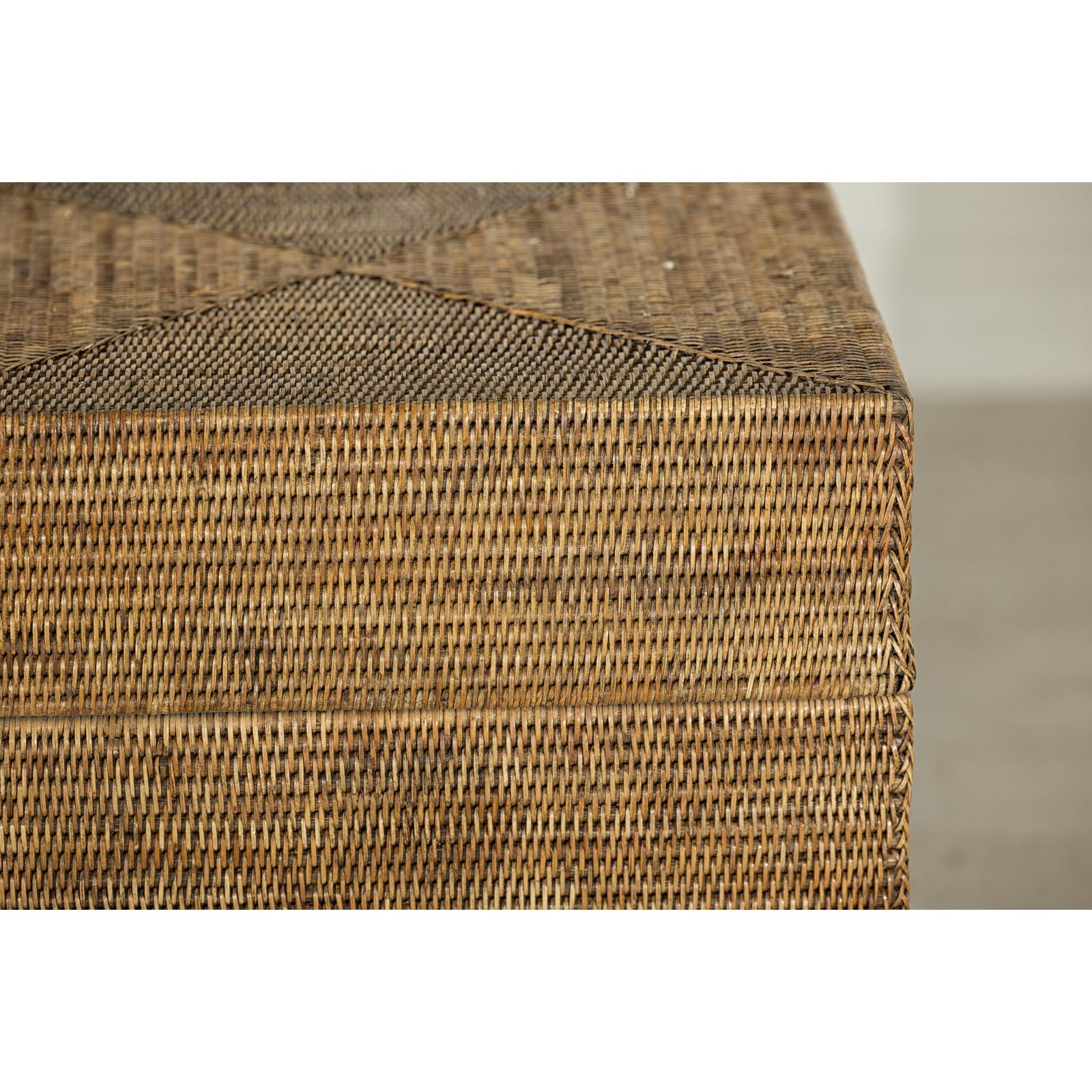 Square Handwoven Rattan Basket with Removable Lid - image 7