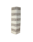 Square Shaped Cream Ceramic Vase with Black Stripes, SKU , image 1