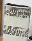 Square Shaped Cream Ceramic Vase with Black Stripes, SKU , image 8