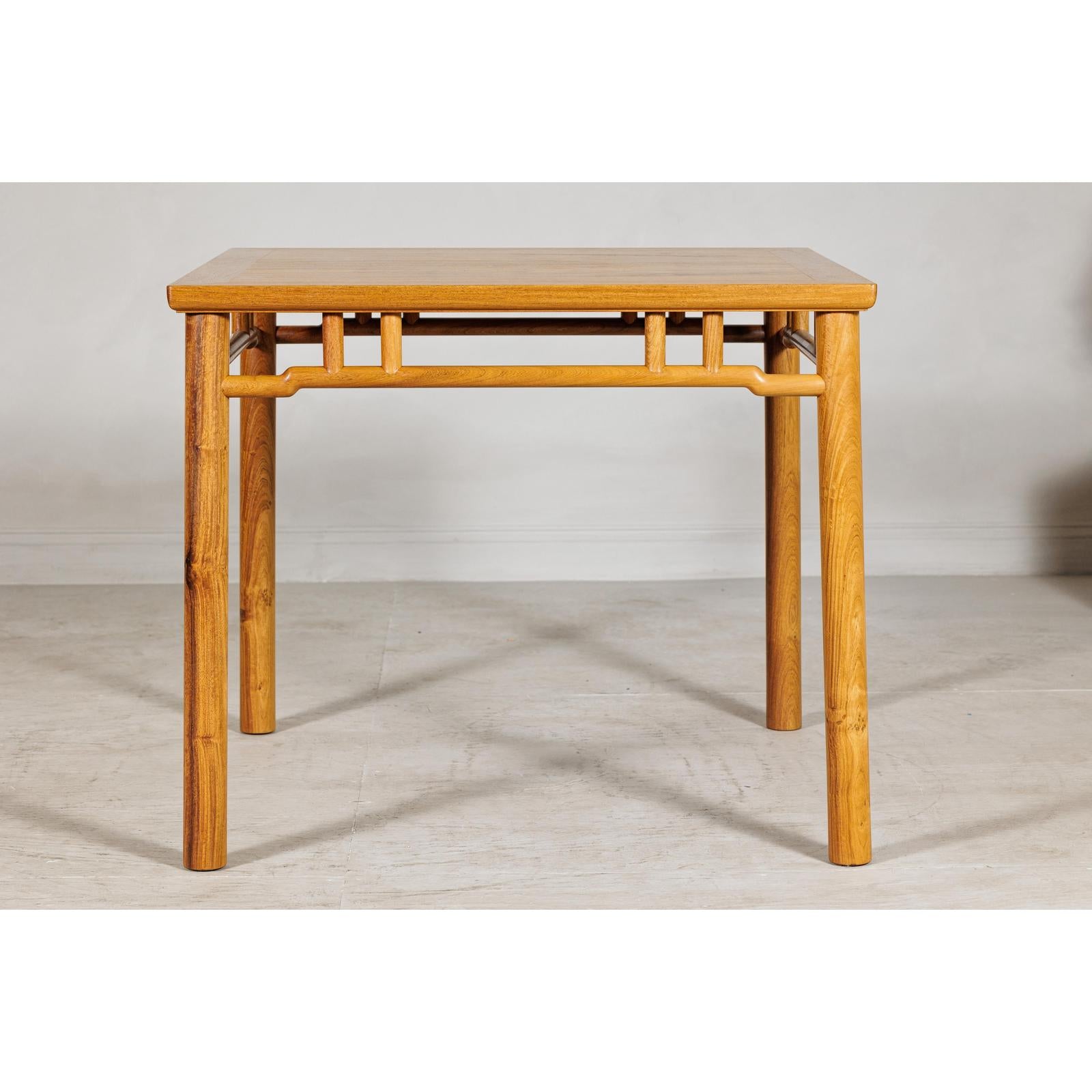 Square Top Elmwood Side Table with Geometric Apron-10. Asian &amp; Chinese Furniture, Art, Antiques, Vintage Home Décor for sale at FEA Home