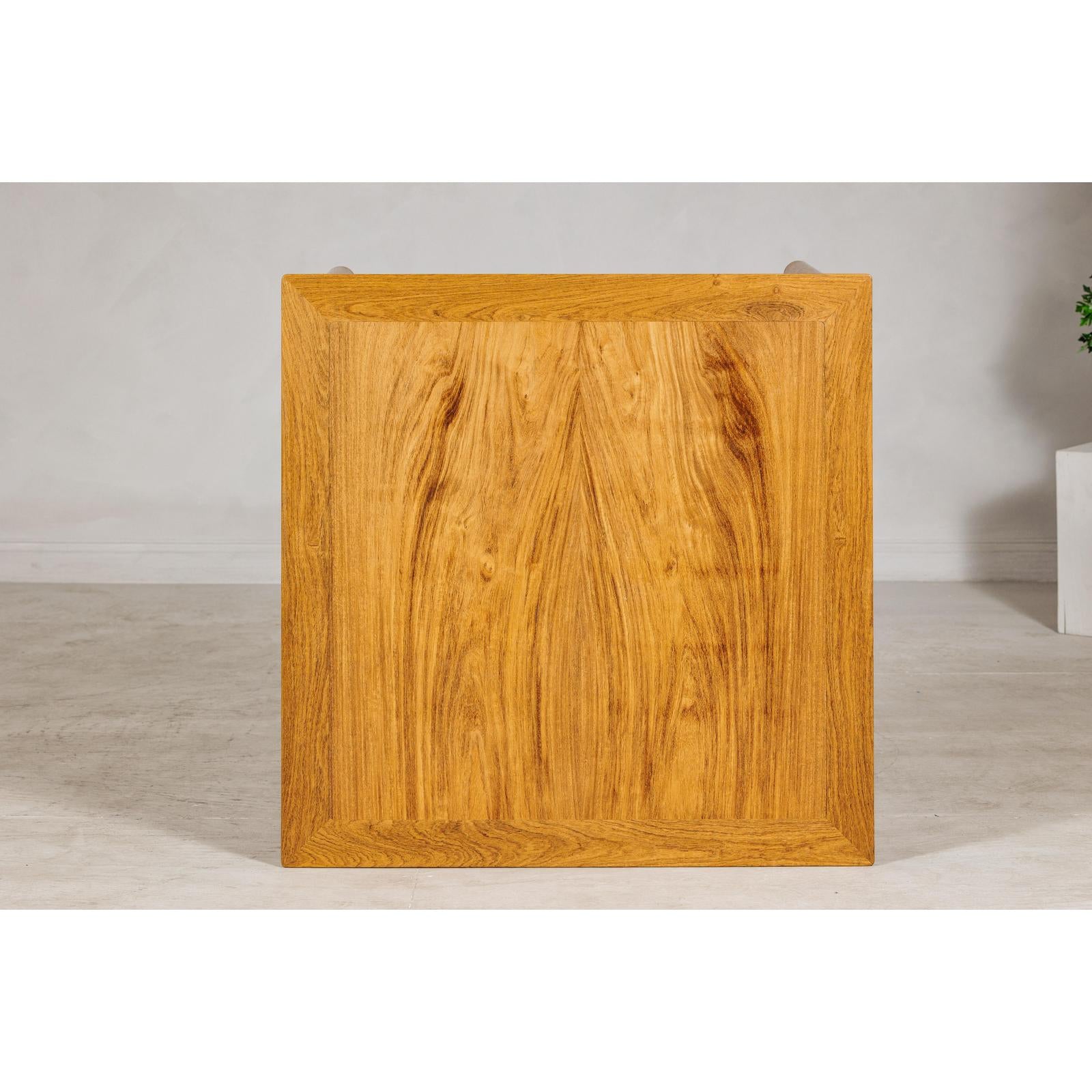 Square Top Elmwood Side Table with Geometric Apron-12. Asian &amp; Chinese Furniture, Art, Antiques, Vintage Home Décor for sale at FEA Home