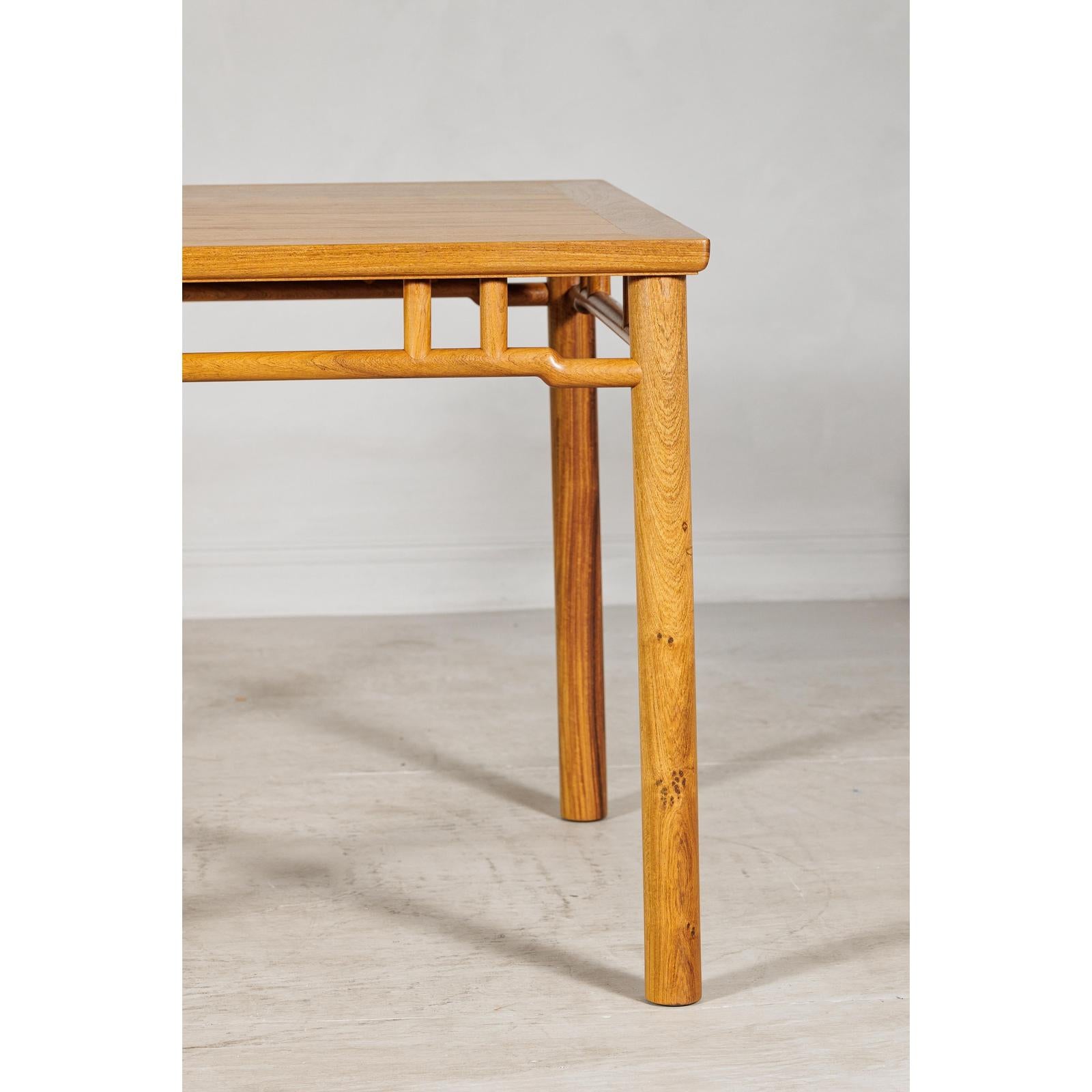 Square Top Elmwood Side Table with Geometric Apron-5. Asian &amp; Chinese Furniture, Art, Antiques, Vintage Home Décor for sale at FEA Home