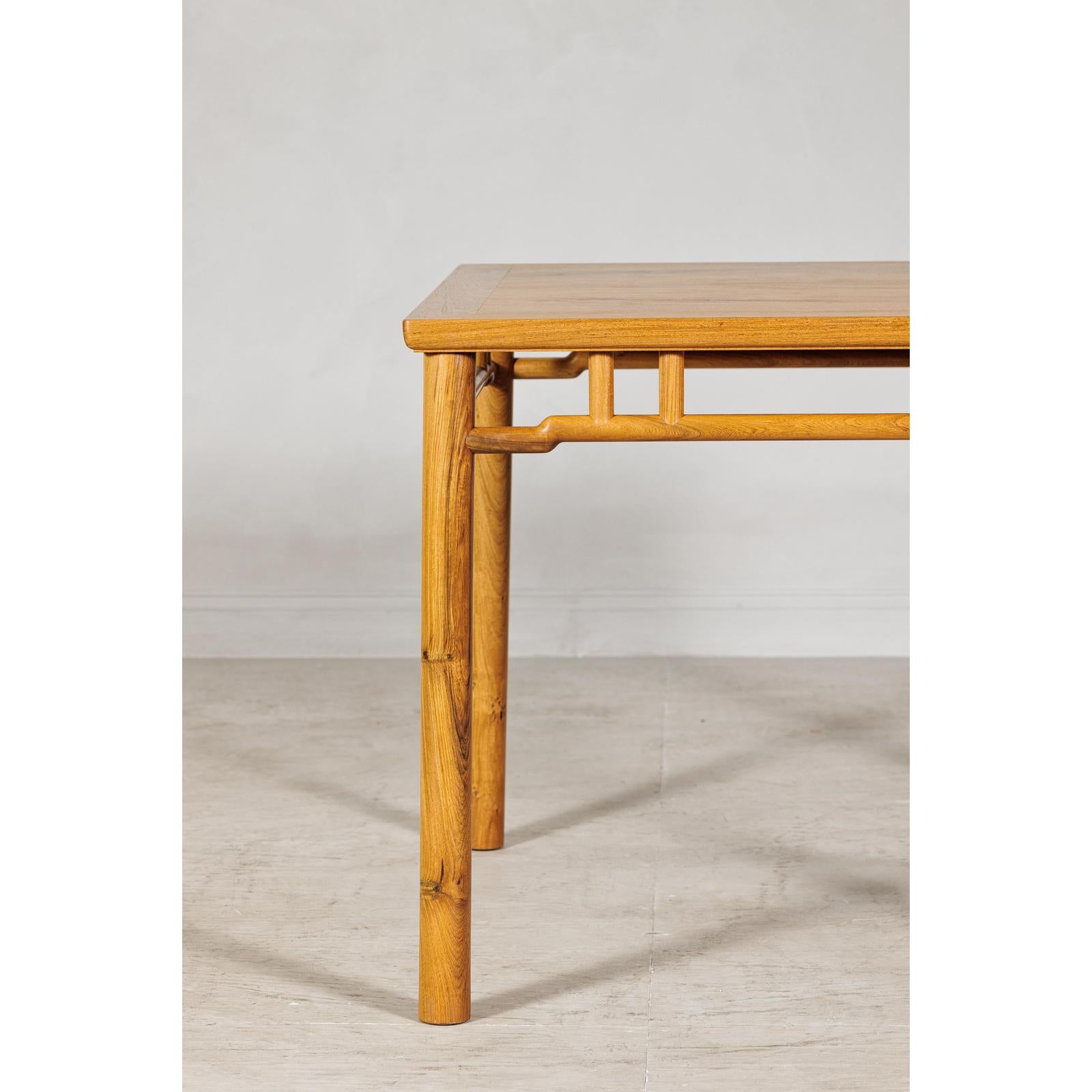 Square Top Elmwood Side Table with Geometric Apron-6. Asian &amp; Chinese Furniture, Art, Antiques, Vintage Home Décor for sale at FEA Home