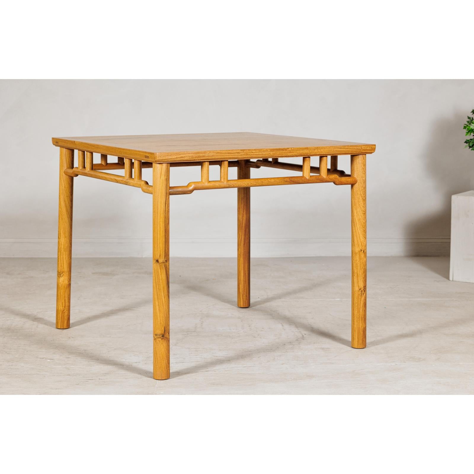 Square Top Elmwood Side Table with Geometric Apron-8. Asian &amp; Chinese Furniture, Art, Antiques, Vintage Home Décor for sale at FEA Home