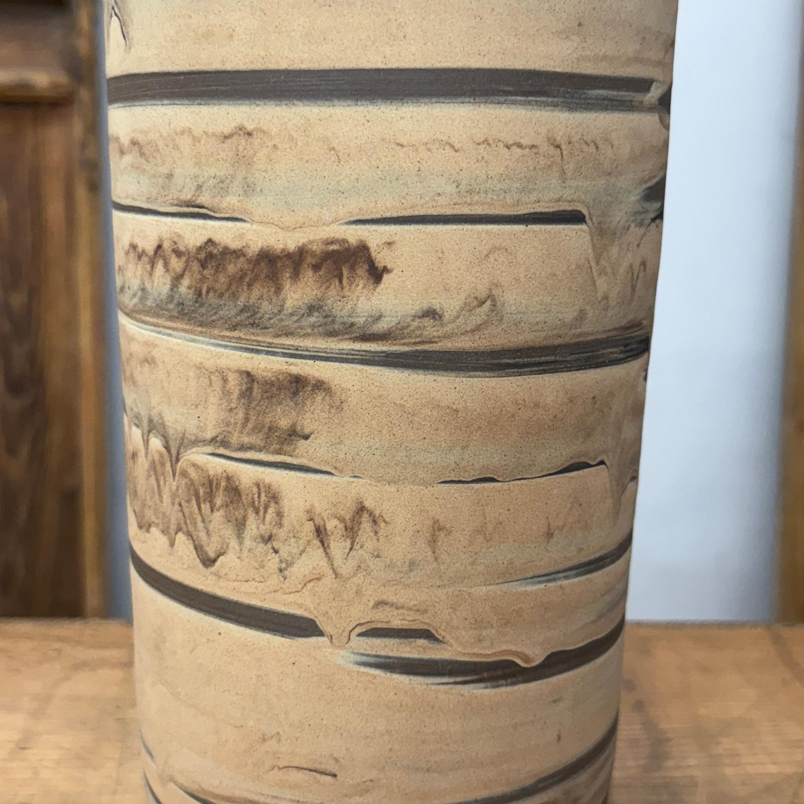Tall and Slender Beige &amp; Clay Brown Ceramic Vase - FEA Home