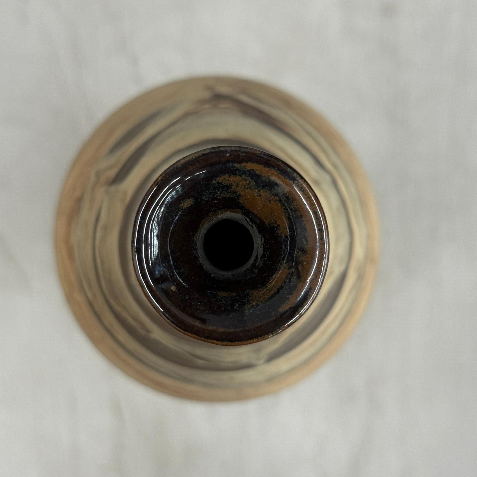 Tall and Slender Beige &amp; Clay Brown Ceramic Vase - FEA Home