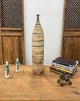 Tall and Slender Beige & Clay Brown Ceramic Vase - FEA Home