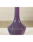 Tall Artisan Ceramic Vase with Purple Glaze and Slender Neck