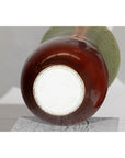 Tall Artisan Hand-Crafted Ceramic Vase with Green Drip Glaze over Red Base