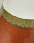 Tall Brown & Green Ceramic Vase with Narrow White Neck - FEA Home