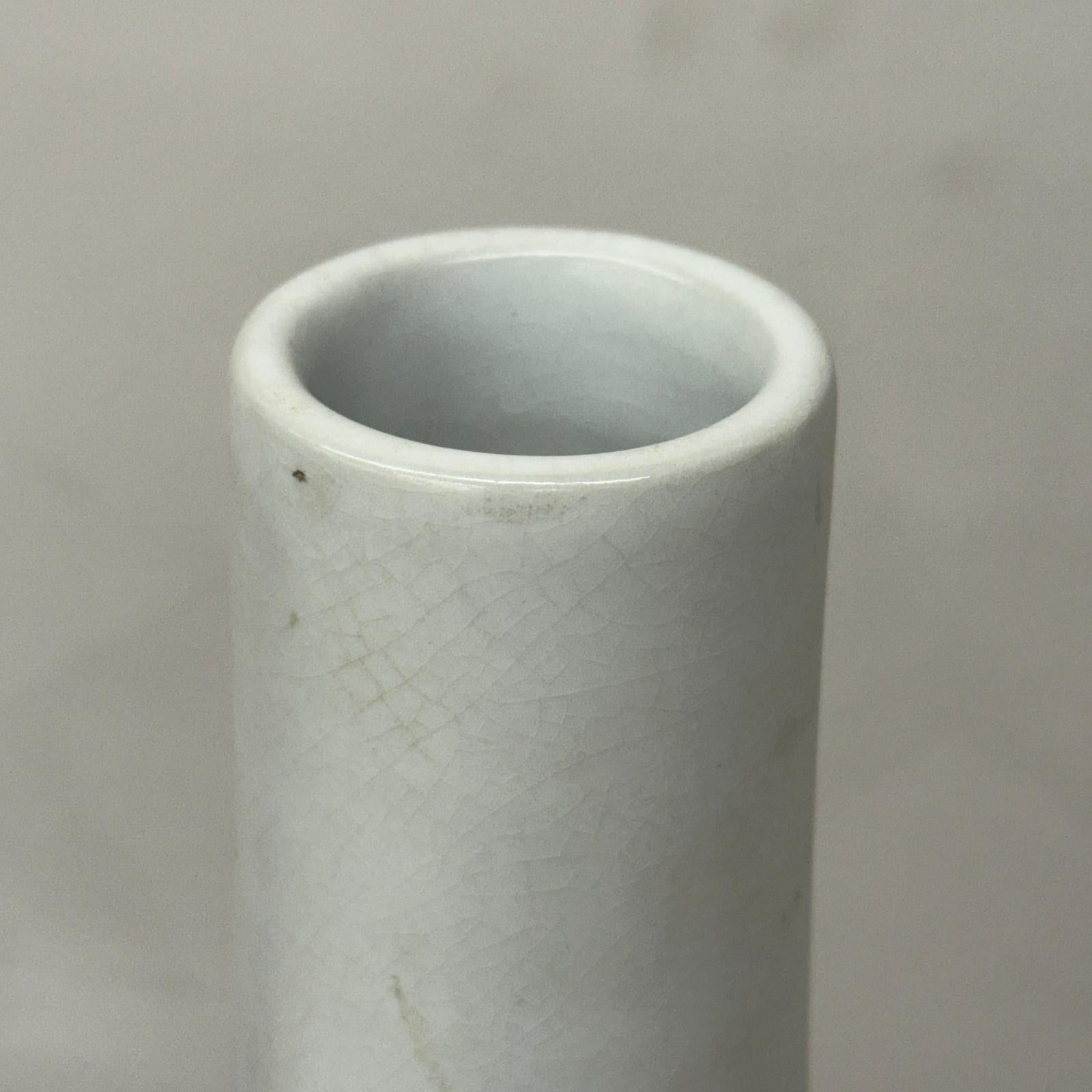 Tall Brown &amp; Green Ceramic Vase with Narrow White Neck - FEA Home