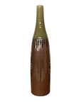 Tall Brown & Olive Glazed Ceramic Vase with Slender Neck - FEA Home