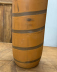 Tall Burnt Orange Ceramic Vase with Fluted Neck & Grey Swirls, SKU , image 7