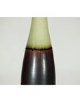 Tall Ceramic Vase with Charcoal Body & Moss Green Glazed Neck