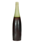 Tall Ceramic Vase with Charcoal Body & Moss Green Glazed Neck