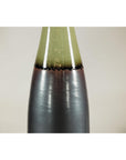 Tall Ceramic Vase with Charcoal Body & Moss Green Glazed Neck