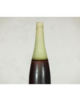 Tall Ceramic Vase with Charcoal Body & Moss Green Glazed Neck