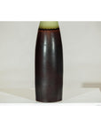 Tall Ceramic Vase with Charcoal Body & Moss Green Glazed Neck