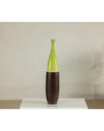 Tall Ceramic Vase with Glossy Green & Matte Brown Glaze - image 9