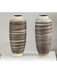 Tall Ceramic Vases with Horizontal Swirl Design, Sold Per