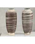 Tall Ceramic Vases with Horizontal Swirl Design, Sold Per