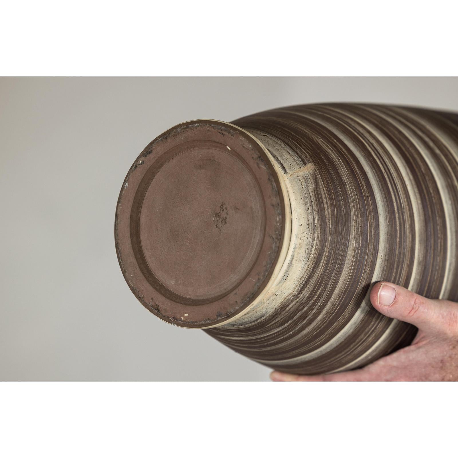 Tall Ceramic Vases with Horizontal Swirl Design, Sold Per