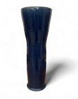 Tall Deep Blue Glazed Ceramic Vase with Wide Mouth, SKU , image 1