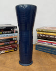 Tall Deep Blue Glazed Ceramic Vase with Wide Mouth, SKU , image 2