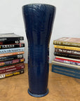 Tall Deep Blue Glazed Ceramic Vase with Wide Mouth, SKU , image 3