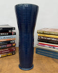 Tall Deep Blue Glazed Ceramic Vase with Wide Mouth, SKU , image 4